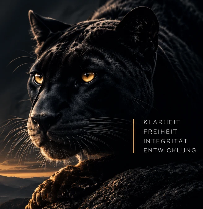 Schwarzer Panther als Symbol für ruhige Stärke
